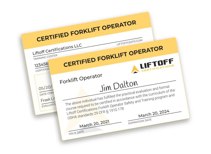 Liftoff Certifications certification cards