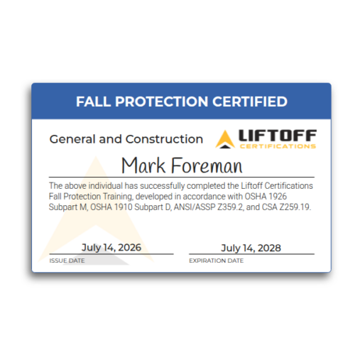 Fall Protection Certification