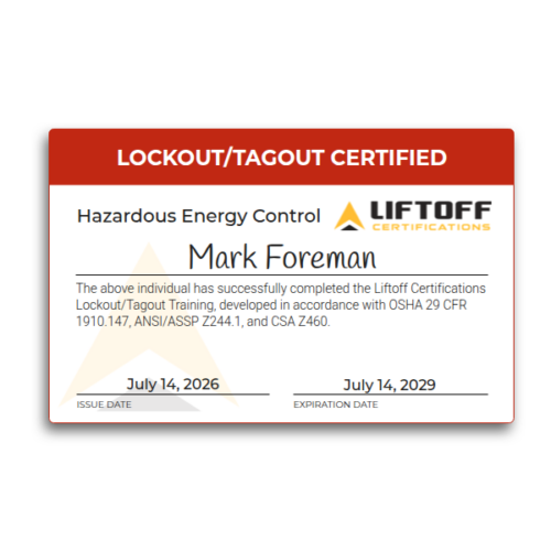 Lockout/Tagout Recertification