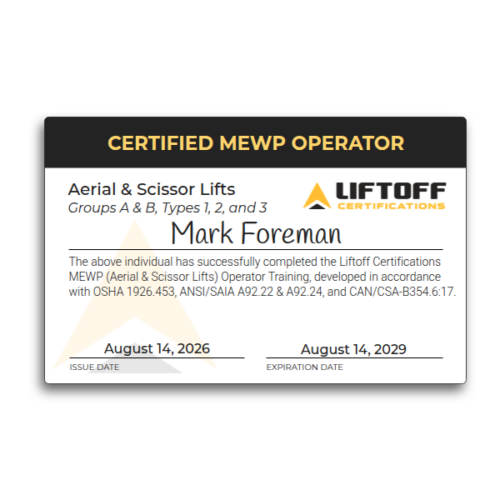 MEWP Recertification (Aerial & Scissor Lifts)